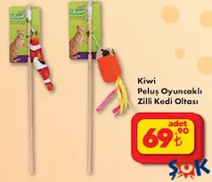 KİWİ PELUŞ OYUNCAKLI ZİLLİ KEDİ OLTASI